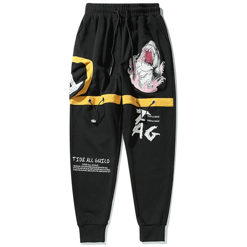 Baggy Élastique Hip Hop Style Imprimer Cordon Casual Hommes Pantalons