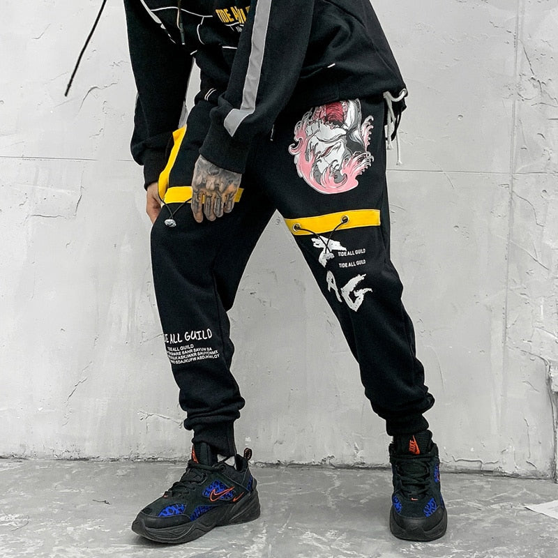 Baggy Élastique Hip Hop Style Imprimer Cordon Casual Hommes Pantalons