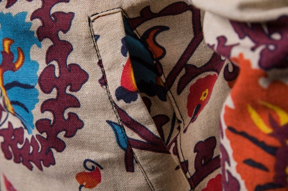 Autumn Chinese Flower Print Men Casual Jacket - FanFreakz