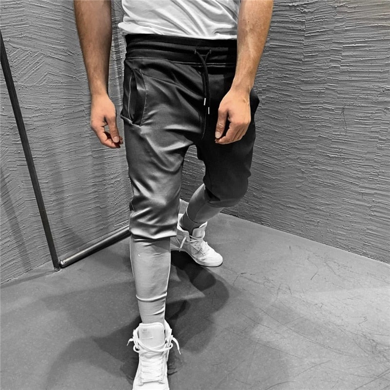 Pantalon de jogging fuselé à cordon de serrage pour hommes de couleur dégradée