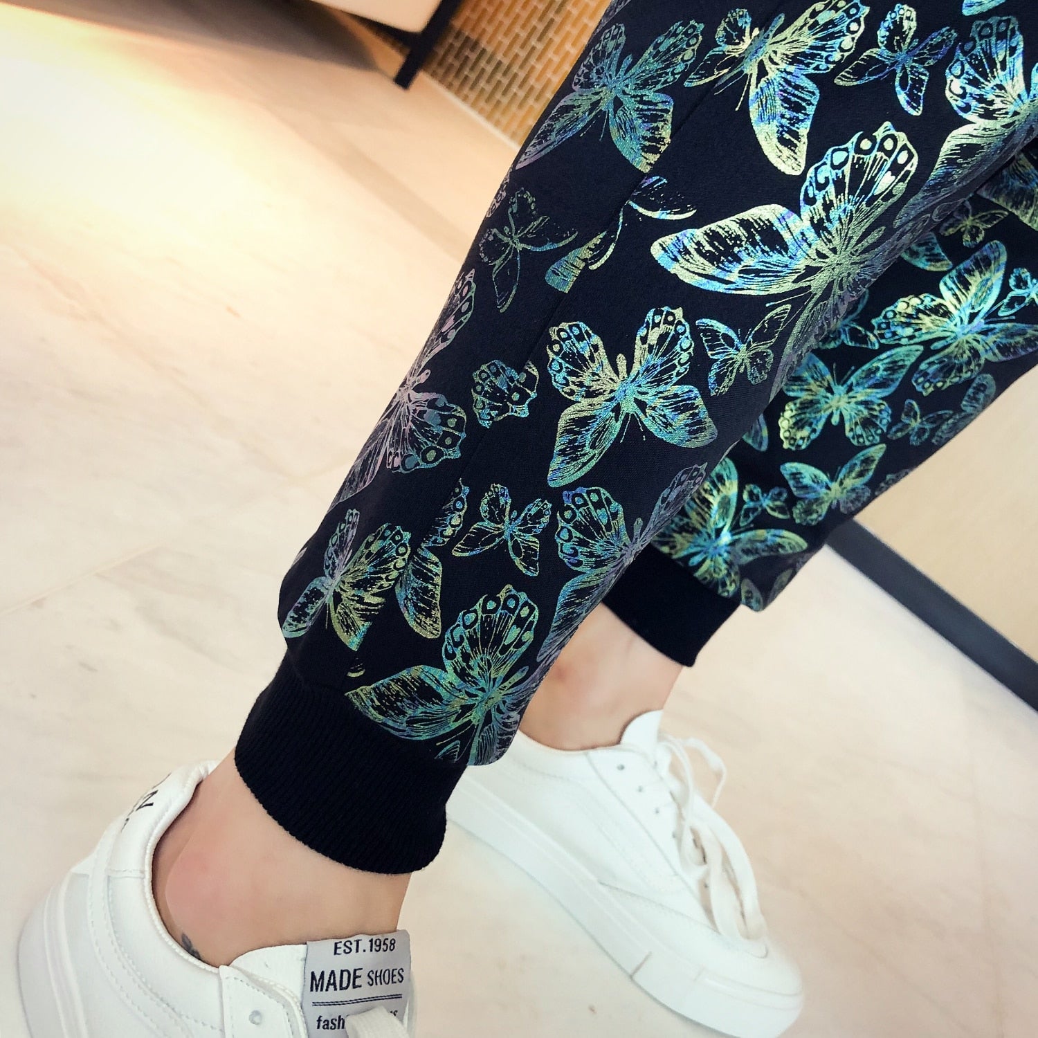 Conjunto de chaqueta + pantalón de chándal estampado con estampado de mariposas