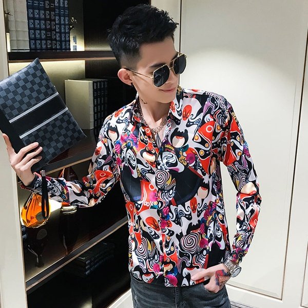 Mix Casual Printed Men Long Sleeve Shirts