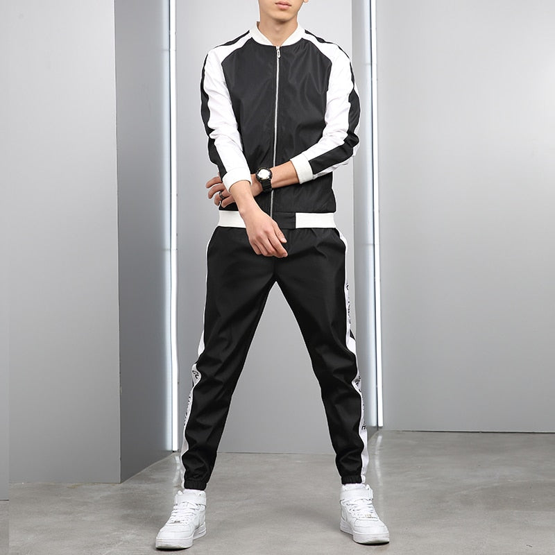 Casual Mandarin Collar Two Pieces Set Tracksuit