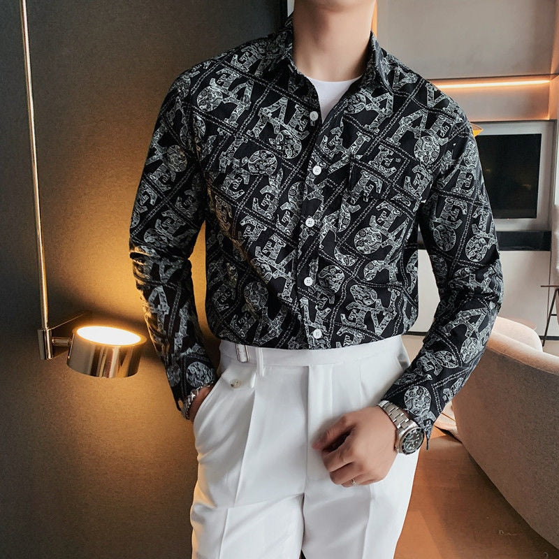 Slanted Paisley Love Letters Decorated Shirt