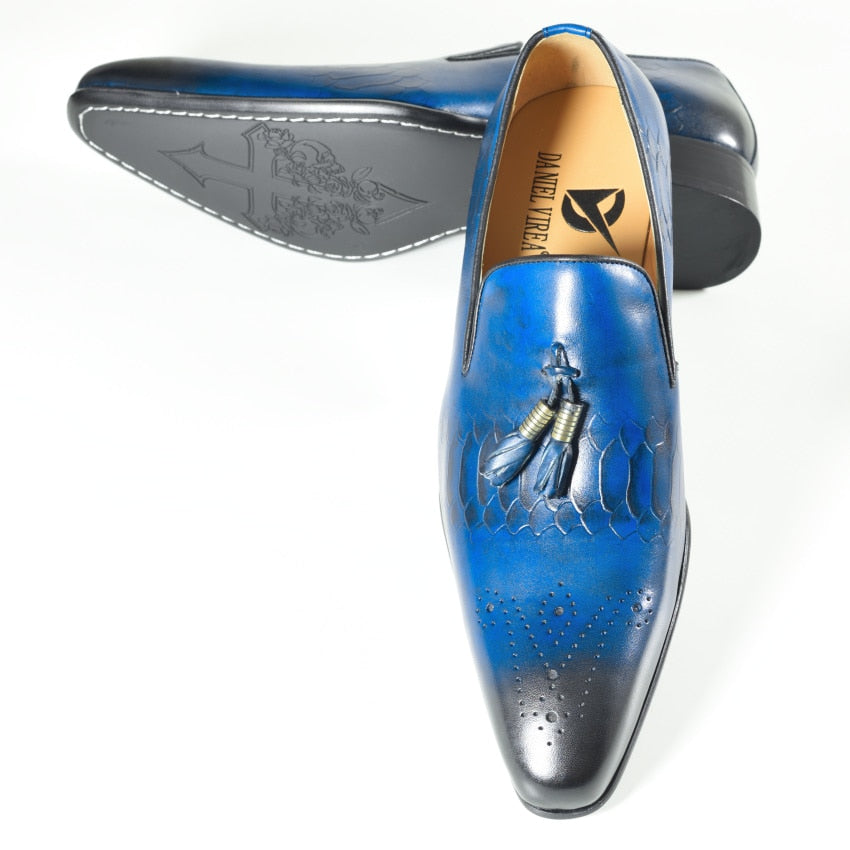 Mocassins décontractés bleu clair dégradé de couleur