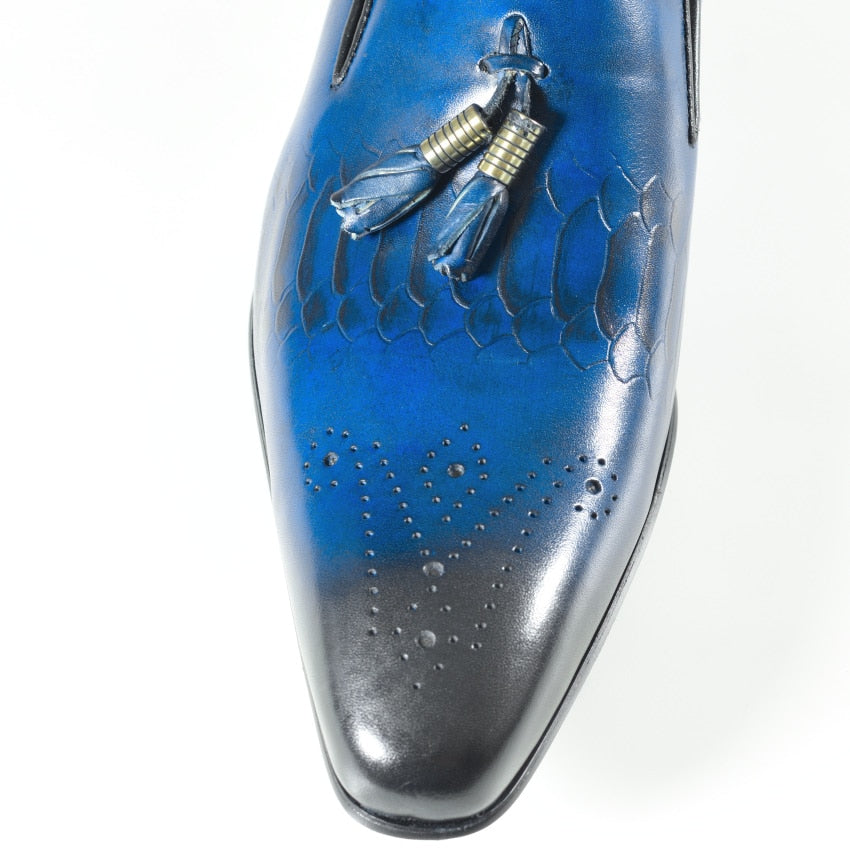 Mocassins décontractés bleu clair dégradé de couleur