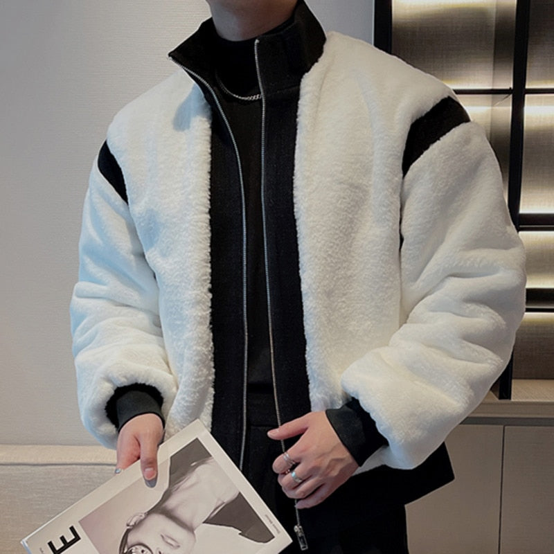 Two Splicing Contrasting Colors Jacket