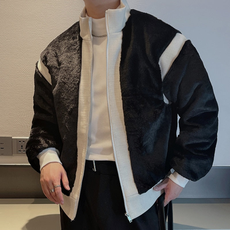 Chaqueta de dos colores contrastantes de empalme