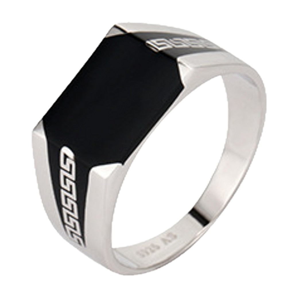 Anillo de moda decorado con líneas de plata pura S925