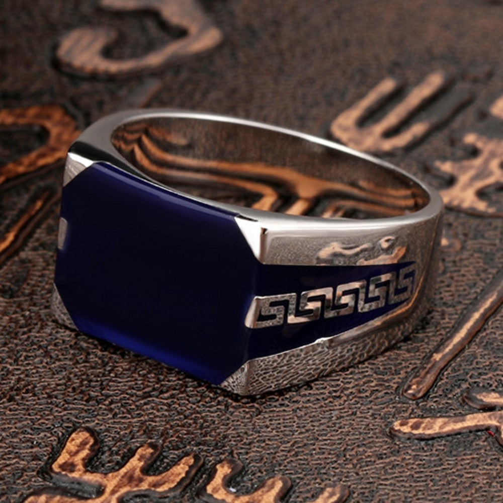 Anillo de moda decorado con líneas de plata pura S925