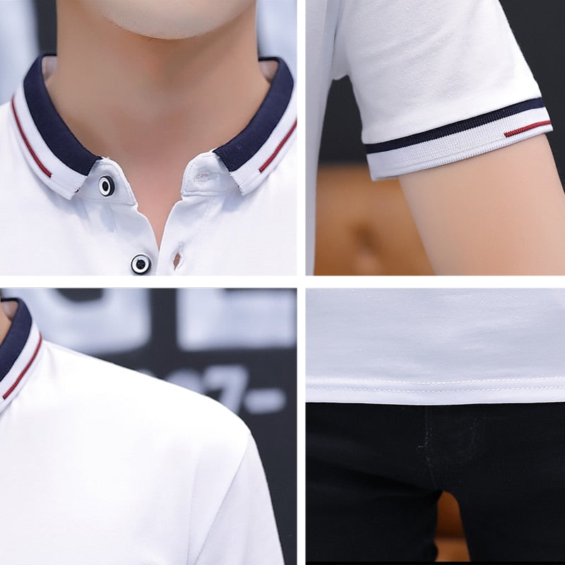 Casual Solid Cotton Polo Shirt