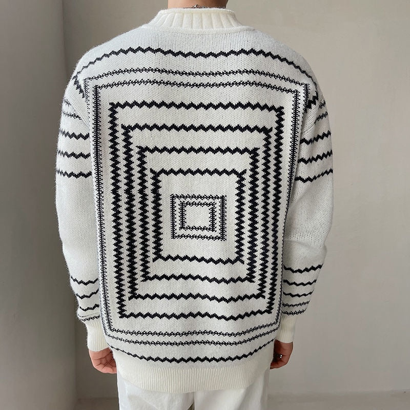 Raven Square Printed Pattern Sweater