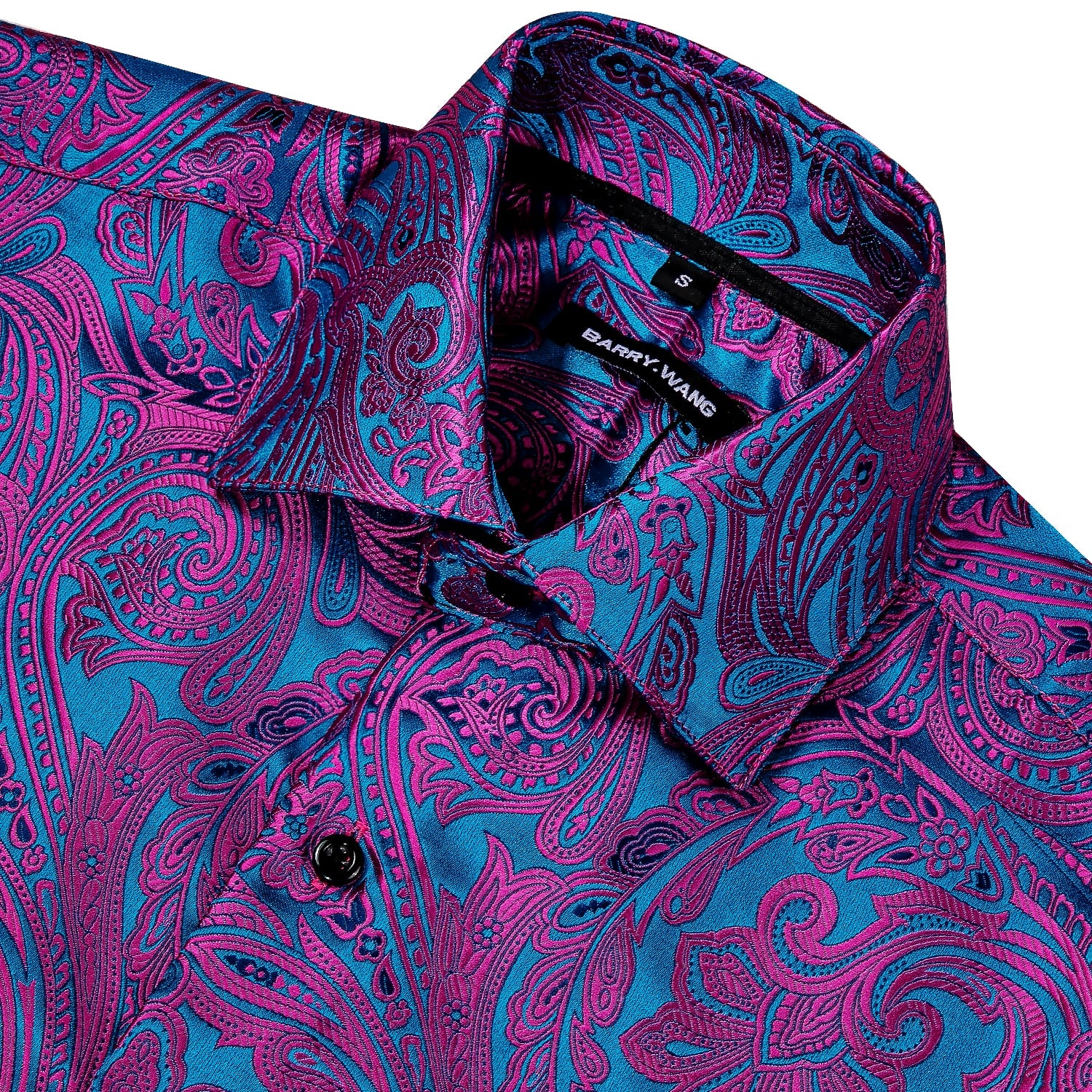 Elegante camisa de manga larga con estampado floral lujoso