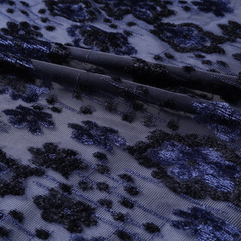 Chemise à manches longues Sexy See Through Black Navy Blooming Men