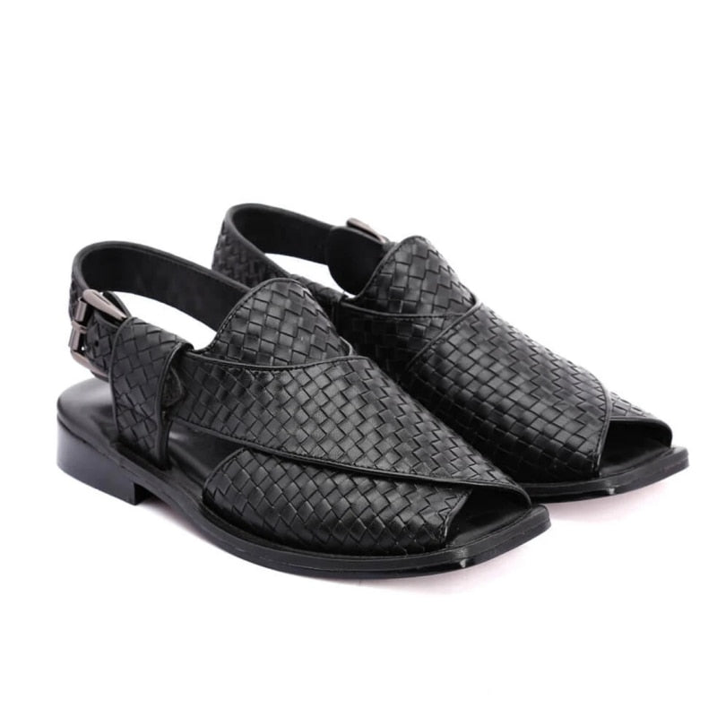 Classic Plaid Buckle Strap Men Sandal