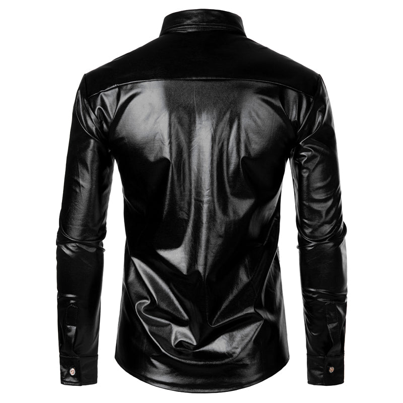 Mixed Shimmery Sequin Men Long Sleeve Shirt