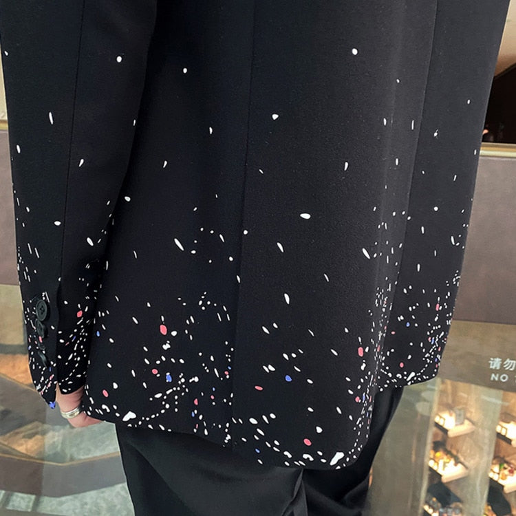 Spottings Dots Printed Black Blazer