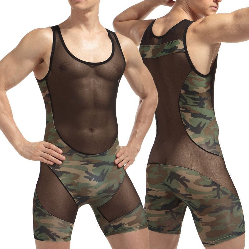 Mameluco de hombre estilo militar de camuflaje