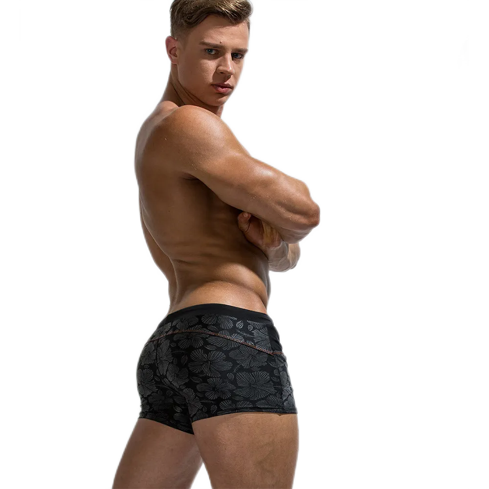 Floral Pattern Drawstring Closure Boxer