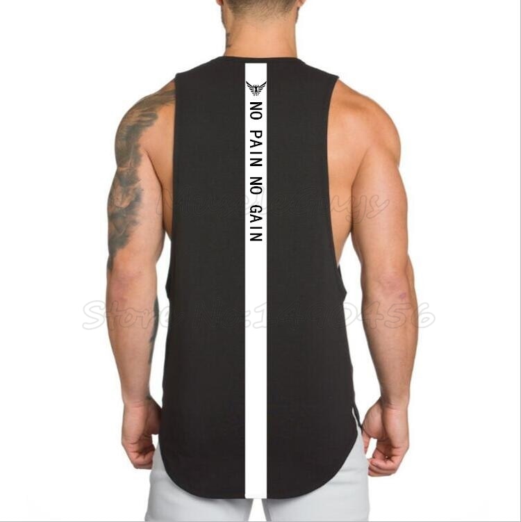 Camiseta sin mangas con estampado de No Pain No Gain Back Line
