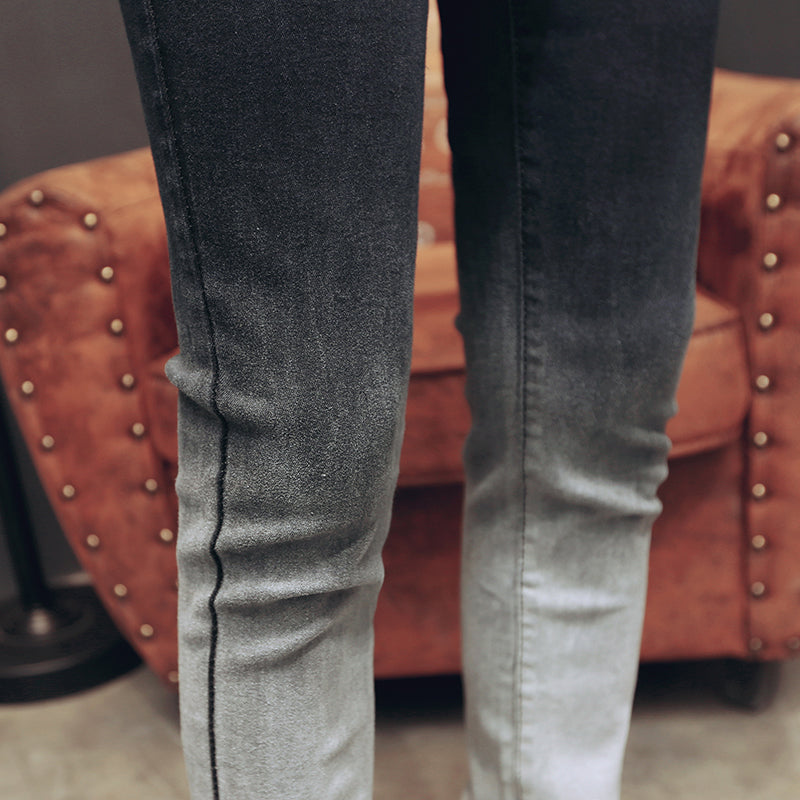 Black Gradient Color Slim Fit Men Skinny Jeans - FanFreakz