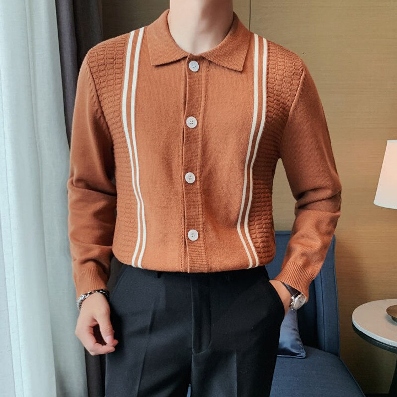 Knitted Four Side Stripe Sweater