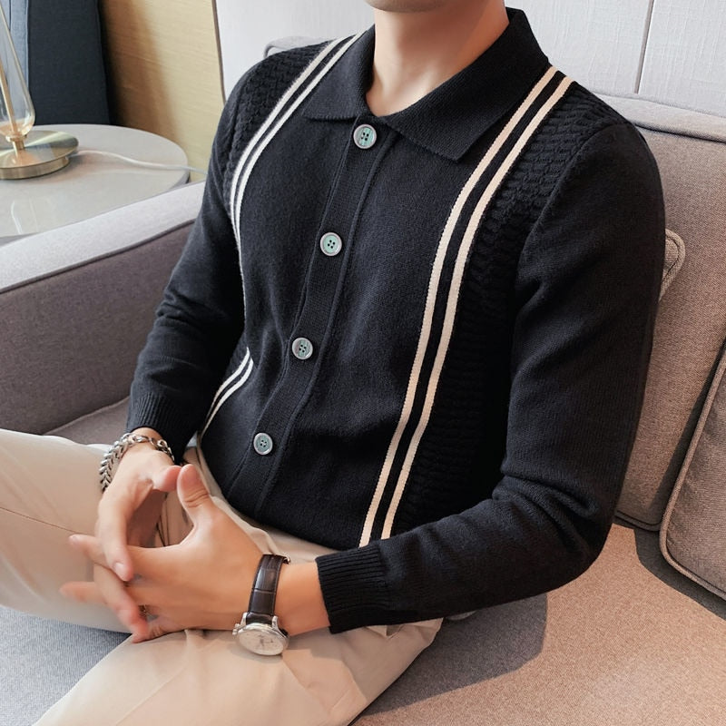 Knitted Four Side Stripe Sweater