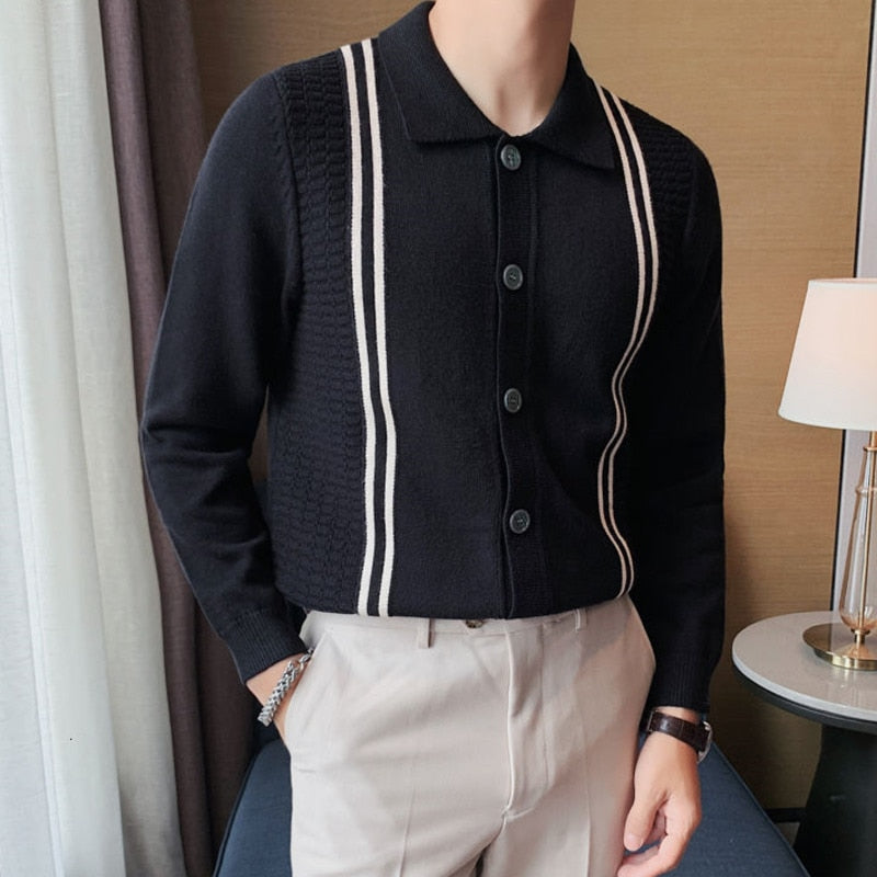 Knitted Four Side Stripe Sweater