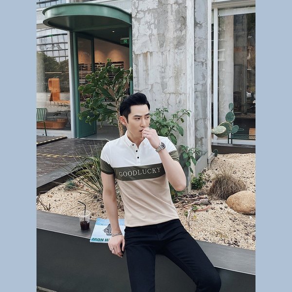 Three Colors Men Polo Shirt Chest Embroidery