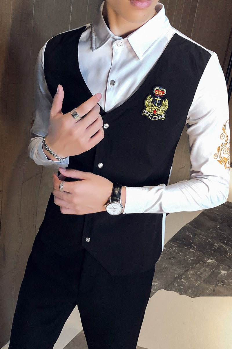 British Two Pieces Style Shirt Set