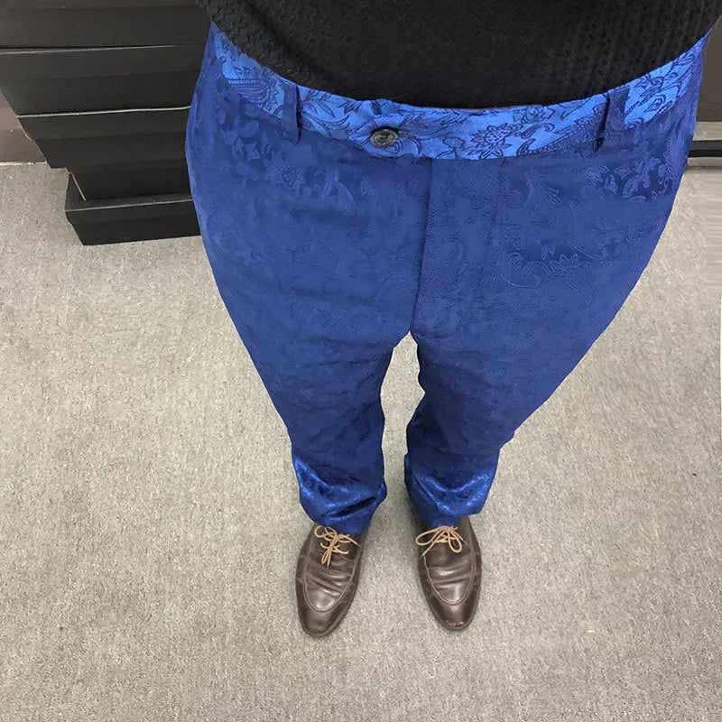 Jacquard Pattern Polyester Trousers