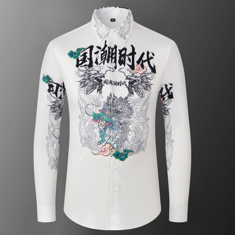 Casual Printed Geometric Long Sleeve Shirt