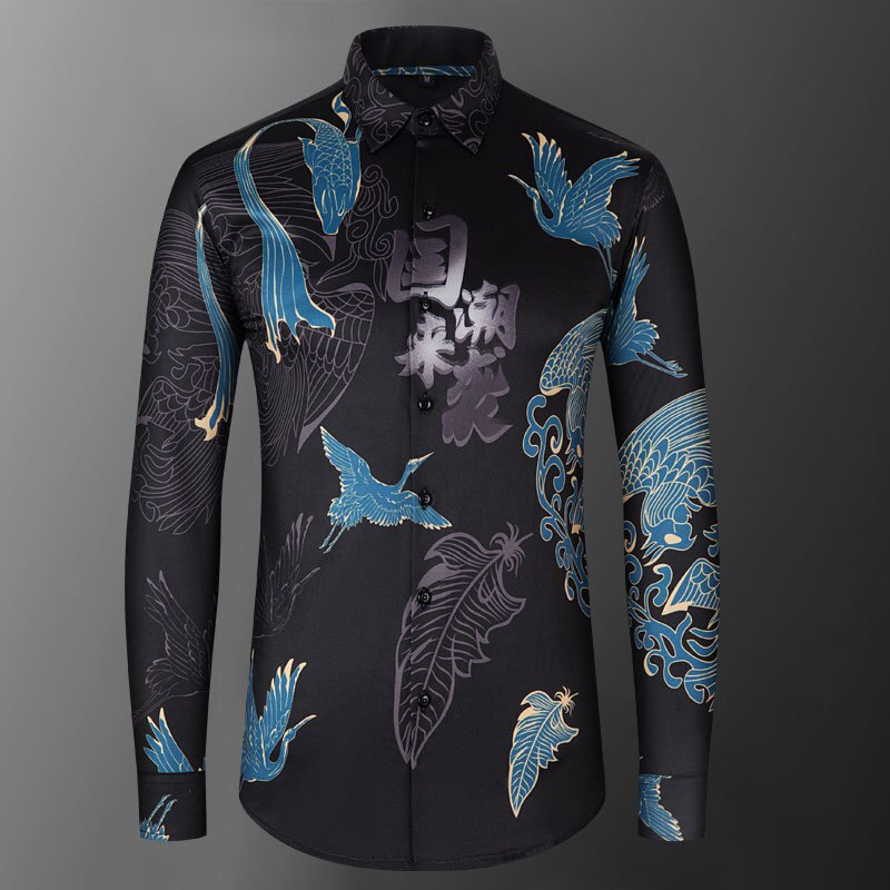 Casual Printed Geometric Long Sleeve Shirt