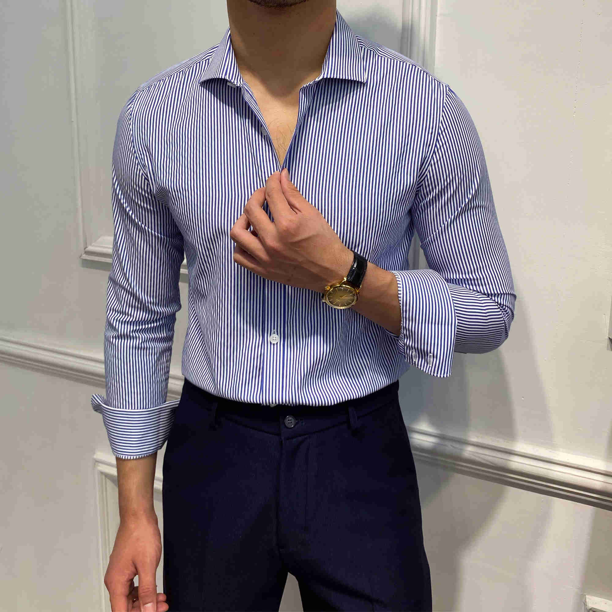 Englishman Classic Vertical Striped Shirt