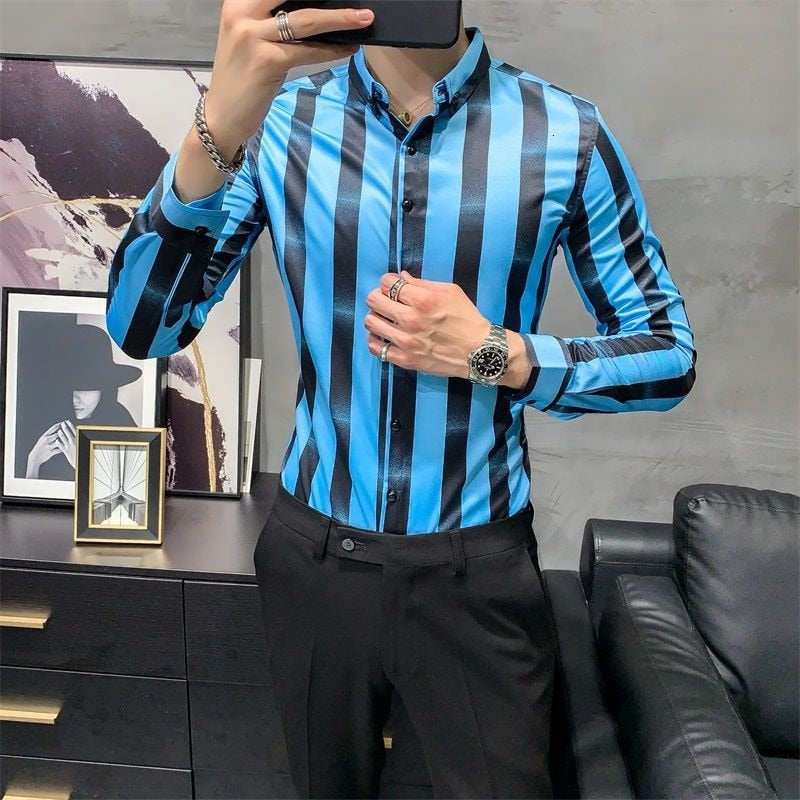 Ombre Style Striped Patterned Shirt