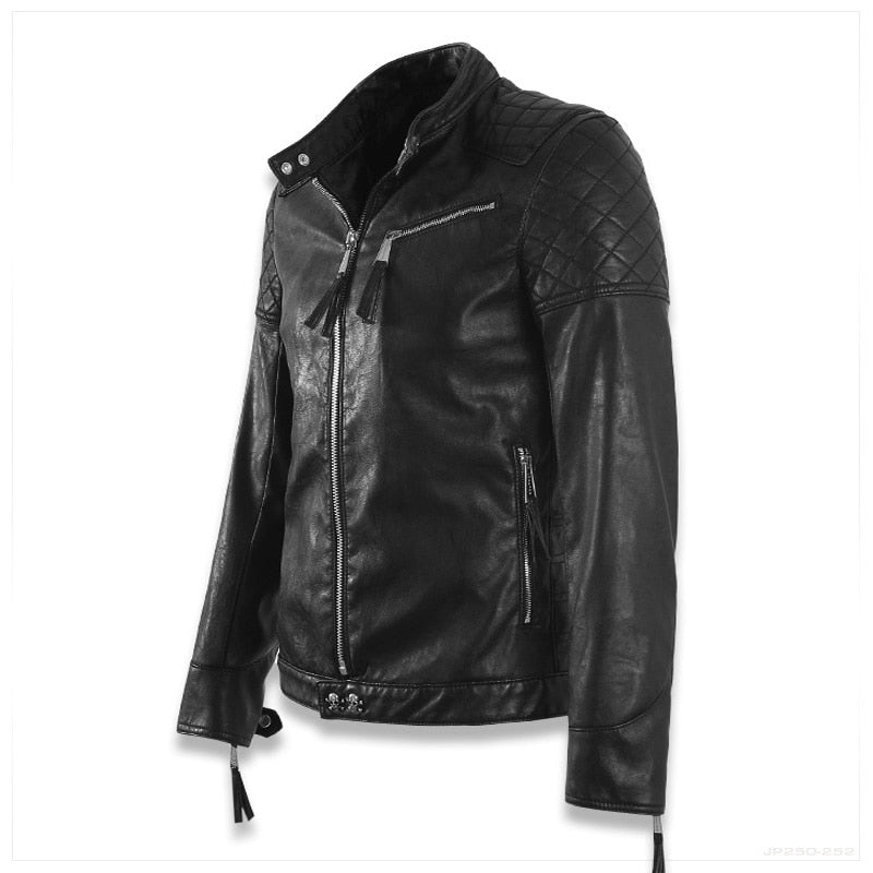 Big Skull Craft Biker Style Men Leather Jacket - FanFreakz