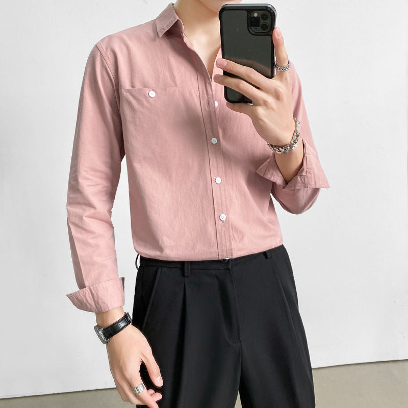 Chest Pocket Decorated Long-Sleeved Shirt