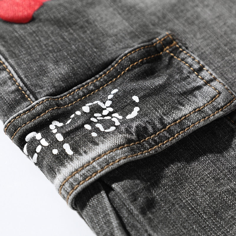 Pantalones cargo sueltos de mezclilla con múltiples bolsillos