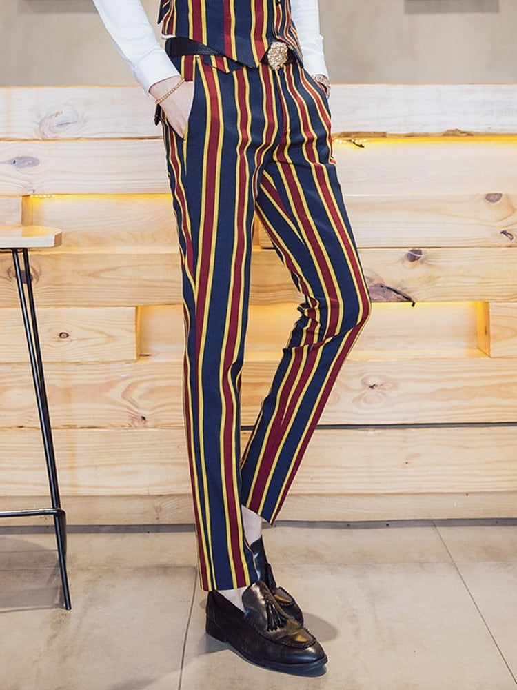 Casual Playful Stripe Stage Fashion Men Trouser - FanFreakz