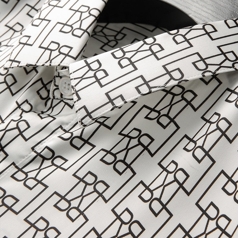 Camisa estilo patrón geométrico interconectado