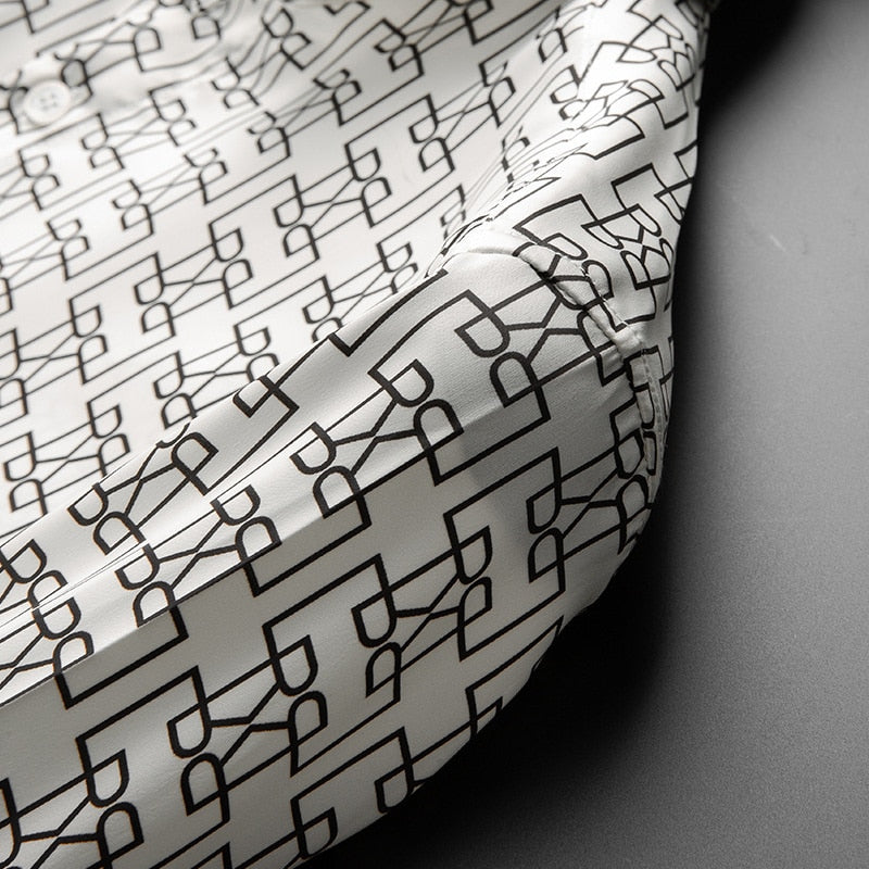 Camisa estilo patrón geométrico interconectado