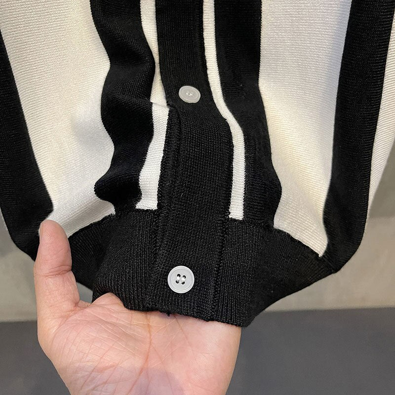 Casual Knitted Short Sleeve Polo Shirt