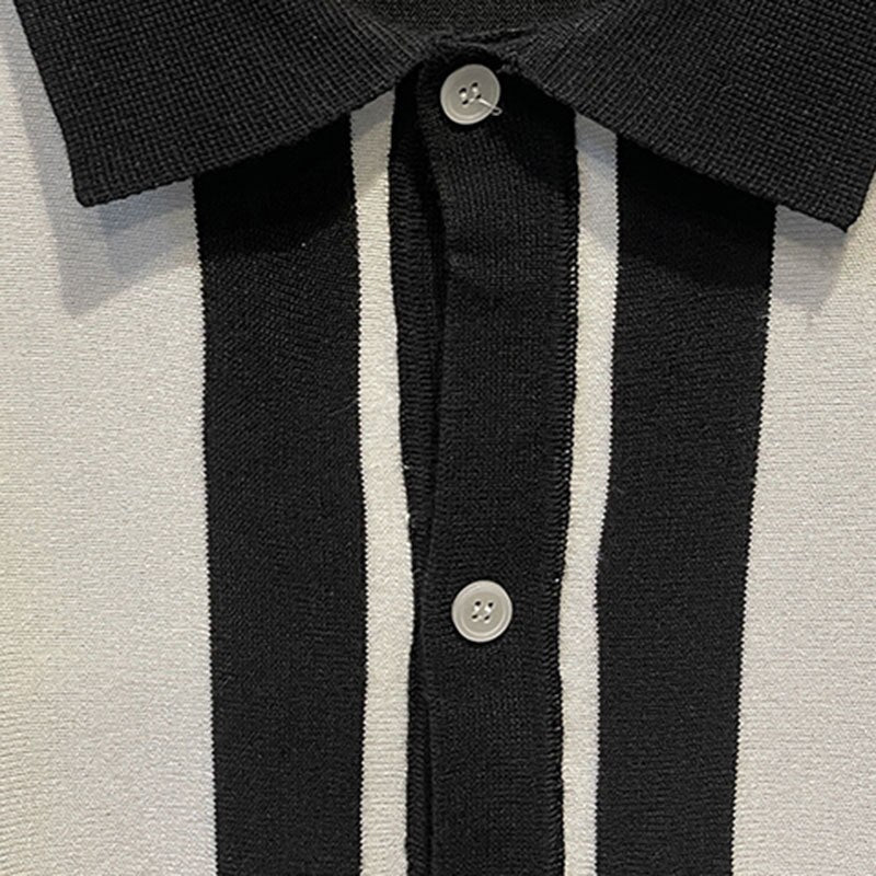 Casual Knitted Short Sleeve Polo Shirt