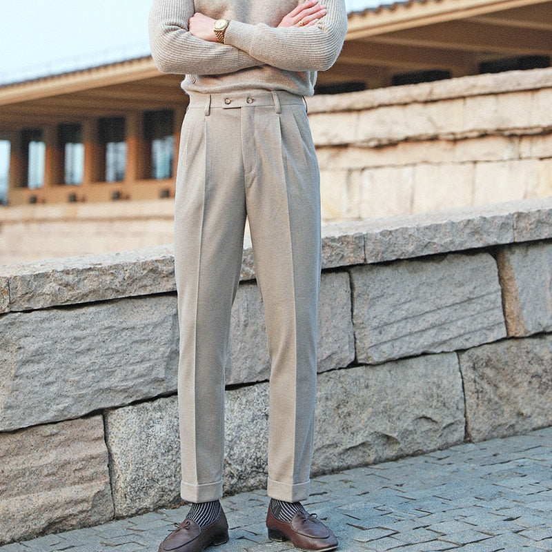 High Waist Vintage Straight Trousers Long Man Pants