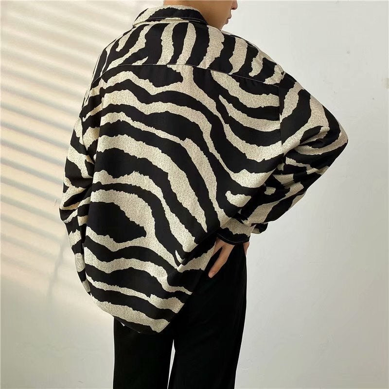 Striped Printed Long Sleeve Men Shirts