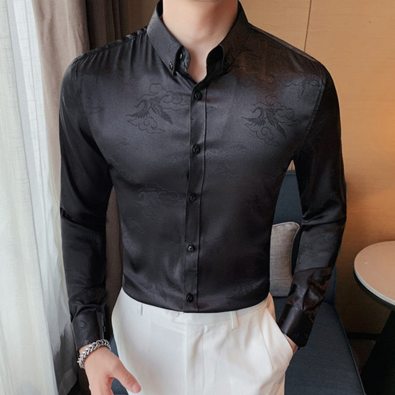 Chinese Dragon Pattern Fit Shirt