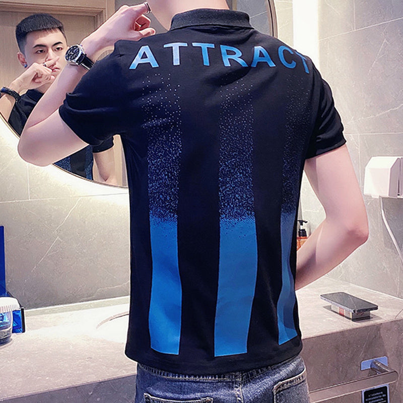 Three Big Stripes Polyester Polo Shirt