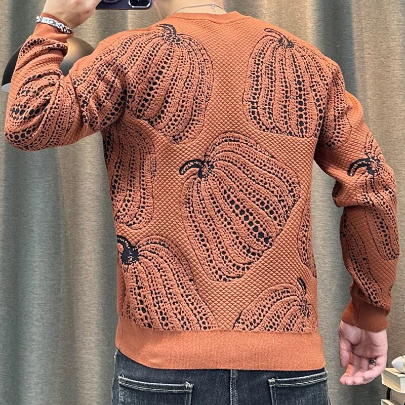 Pumpkin Pattern Acrylic Sweater