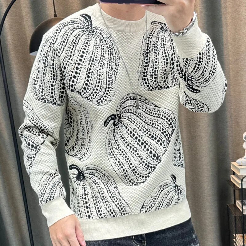 Pumpkin Pattern Acrylic Sweater