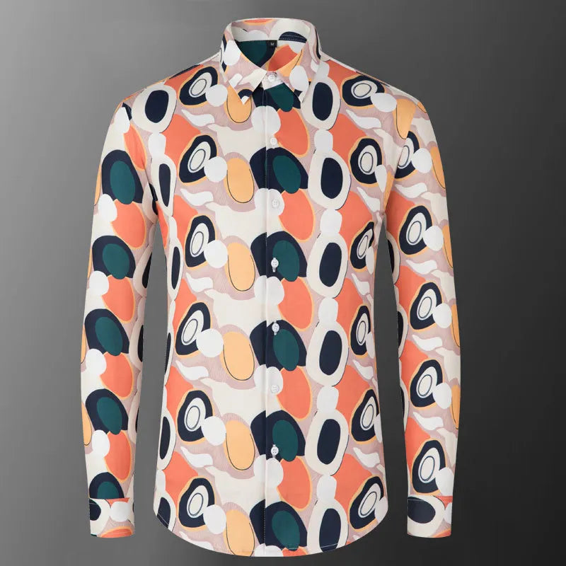 Geometric Printed Long Sleeve Shirt